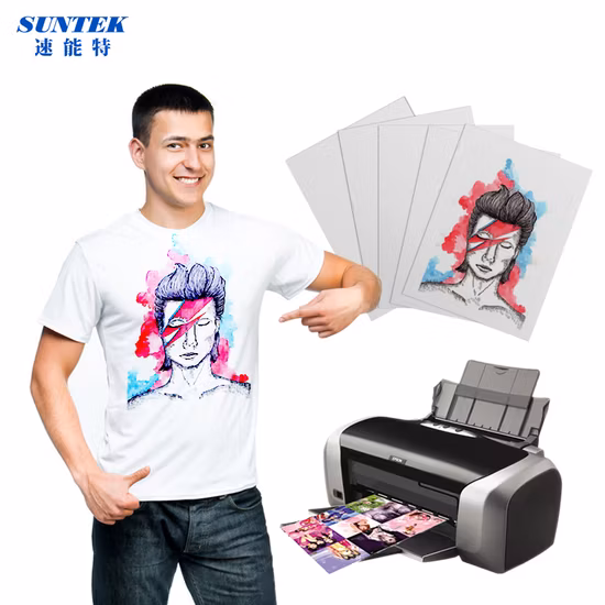 A4 Transfer Paper Light Dark Color Printing on Heat Press for Textiles Ceramic Matal Plastic A4 Paper Pattern Print 203GSM 20 Sheets/Bag